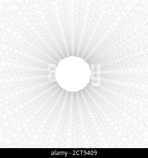 Le contour du tunnel décoratif avec un cercle blanc à l'extrémité 3D. Illustration vectorielle Illustration de Vecteur