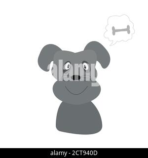 Mignon chien de dessin animé . La tête d'un chien de dessin animé . Illustration Illustration de Vecteur