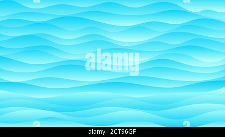 Bleu eau vagues de l'océan lignes abstraites vecteur résumé illustration de fond Illustration de Vecteur