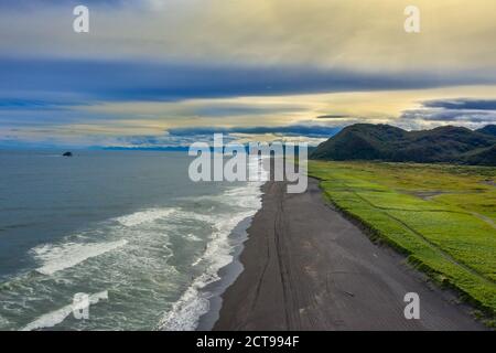 Plage de sable noir sur Kamchatka Banque D'Images