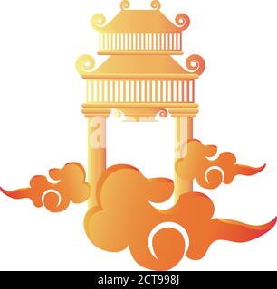 palais chinois d'architecture pagode sur fond blanc vecteur illustration design Illustration de Vecteur