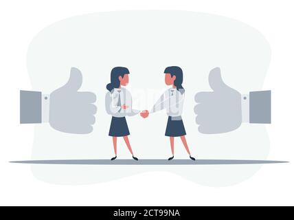 Poignée de main des partenaires commerciaux, icône poignée de main. Concept d'accord, bonne affaire, partenariat. Conception plate Illustration de Vecteur