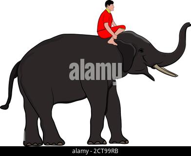 Éléphant avec Elephant mahout Asie marche, graphique design vecteur Illustration Illustration de Vecteur