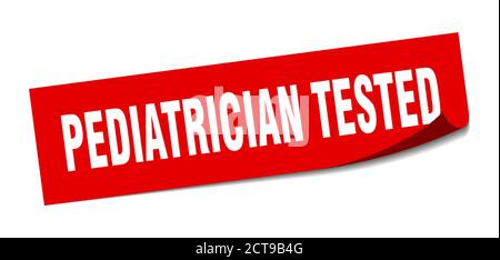 autocollant testé par le pédiatre. panneau de peeler carré isolé. étiquette Illustration de Vecteur