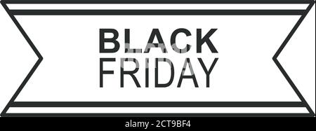 black friday, bannière horizontale design minimaliste icône style silhouette illustration vectorielle Illustration de Vecteur