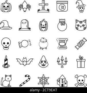 lot de vingt-cinq icônes de collection de jeux d'halloween illustration vectorielle conception Illustration de Vecteur