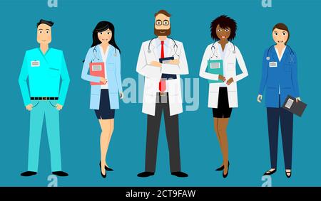 Personnel médical - médecins, infirmières - illustration vectorielle Illustration de Vecteur