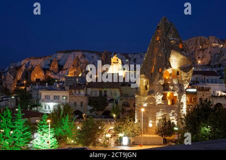 La Turquie, la Cappadoce Goreme, Cliff dwellings Banque D'Images