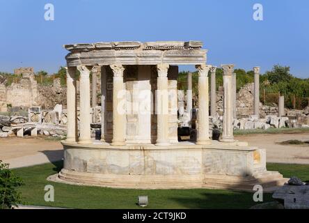 La Turquie, Side, ancien Temple de Tyché Banque D'Images