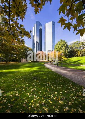 Allemagne, Hesse, Frankfurt am Main, Tours jumelles de la Deutsche Bank Banque D'Images