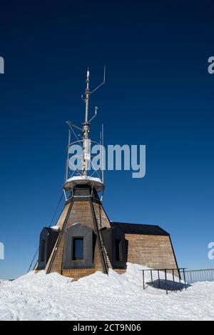 La Suisse, Canton d'Appenzell Rhodes-Extérieures, station météorologique à Saentis peak Banque D'Images