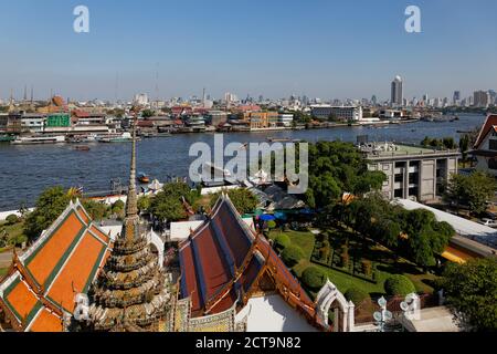 Thaïlande, Bangkok, vue de temple Wat Arun Banque D'Images