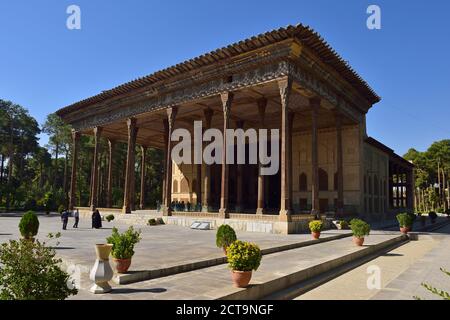 Iran, Ispahan Province, Ispahan, Safavide Chehel Sotoun Palace Banque D'Images