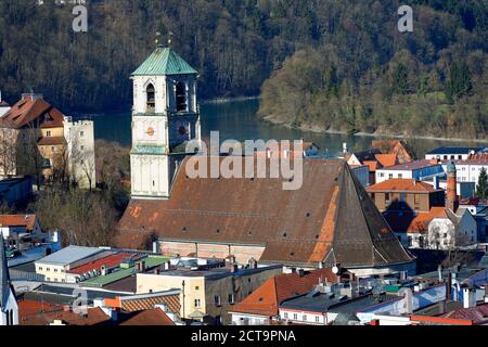 L'Allemagne, la Haute-Bavière, Wasserburg sur Inn, l'église paroissiale St Jakob Banque D'Images