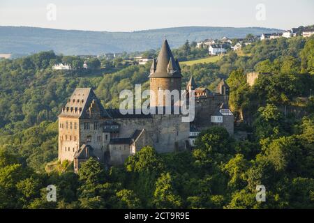 Allemagne, Rheinland-pfalz, Bacharach, Château Stahleck, Vallée du Haut-Rhin moyen Banque D'Images