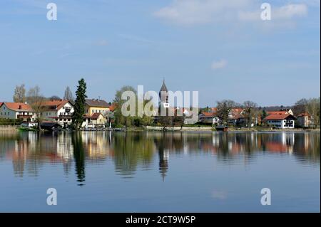 L'Allemagne, la Haute-Bavière, Wessling, Wessling lake Banque D'Images