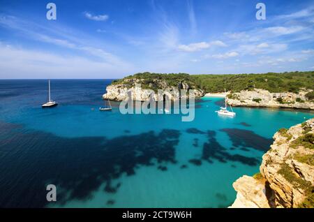 L'Espagne, Îles Baléares, Mallorca, Cala Macarella, plage de Macarelleta Banque D'Images