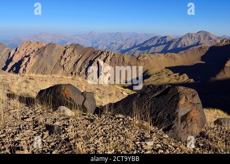 L'Iran, province de Mazandaran, montagnes Alborz, Takht-e Suleyman massif, vue vers Ilion Banque D'Images