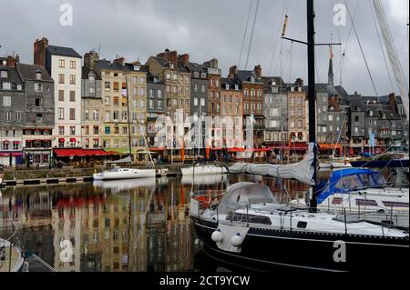 France, Basse-Normandie, Calvados, Honfleur, port d'accueil Banque D'Images