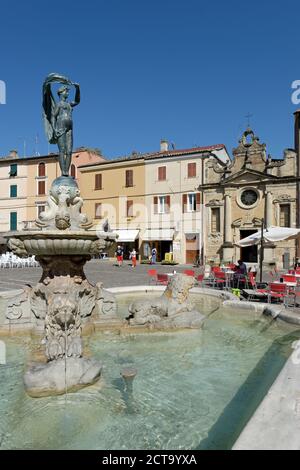 L'Italie, Marken, Province de Pesaro et Urbino, Fano, Fontana della Fortuna, Fontaine de Fortune Banque D'Images