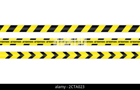 Jeu d'icônes de bande de police. Attention. Avertissement. Vecteur sur fond blanc isolé. SPE 10 Illustration de Vecteur