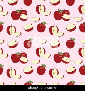 Pommes rouges mûres sans coutures Illustration de Vecteur