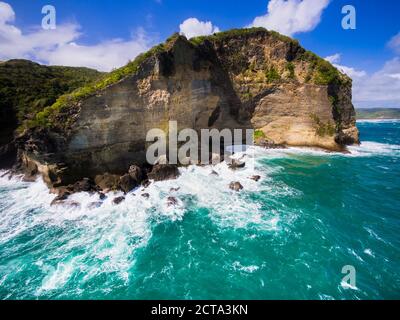 Caraïbes, Sainte-Lucie, vue aérienne de la baie de Grand'Anse Banque D'Images