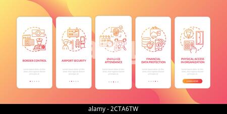 Biométrie utiliser l'écran de la page d'application mobile d'intégration avec les concepts Illustration de Vecteur