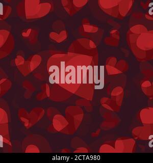 Motif coeurs rouges brillant sans coutures Illustration de Vecteur
