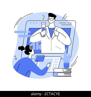 Tutorat en ligne de la science résumé concept illustration vectorielle. Illustration de Vecteur