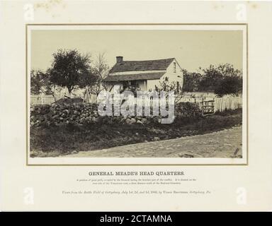 Siège social du général Meade. : UNE position de grand danger, occupée par le général pendant la partie la plus lourde du conflit. Il est situé sur le côté ouest de la route Taneytown, à une courte distance au sud du cimetière national., image fixe, photographies, 1861 - 1871, Commission sanitaire des États-Unis, Tyson Brothers Banque D'Images