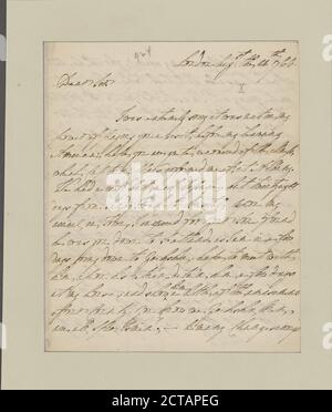 Burton, général. Londres. À Sir William Johnson, texte, documents, 1766 Banque D'Images