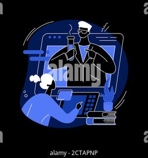 Tutorat en ligne de la science résumé concept illustration vectorielle. Illustration de Vecteur