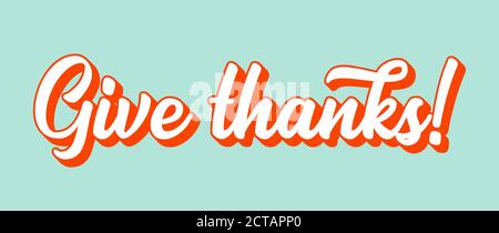 Citation de remerciement tirée à la main pour carte postale, bannière, affiche, prospectus, logo, en-tête. Lettre de célébration pour le jour de Thanksgiving Illustration de Vecteur