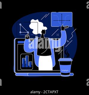 Illustration vectorielle abstraite de concept de tutorat mathématique en ligne. Illustration de Vecteur