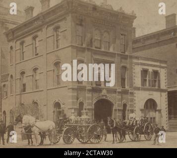 Vue sur les moteurs d'incendie et les échelles., New York (État), Troy (N.Y Banque D'Images