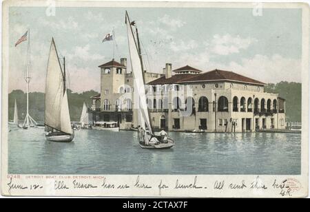 Detroit Boat Club de River, Detroit Michigan, image fixe, cartes postales, 1898 - 1931 Banque D'Images