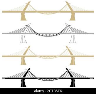 Pont du millénaire, Ourense en Espagne Illustration de Vecteur