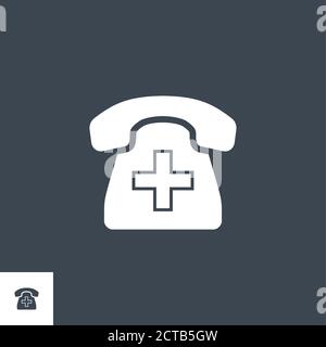 Icône de glyphe vectoriel lié au téléphone d'urgence. Illustration de Vecteur