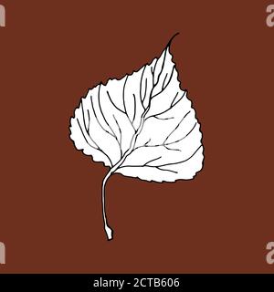 Icône modifiable de feuille Aspen, illustration de style dessiné à la main. Prêt à colorer les pages. Vecteur Illustration de Vecteur