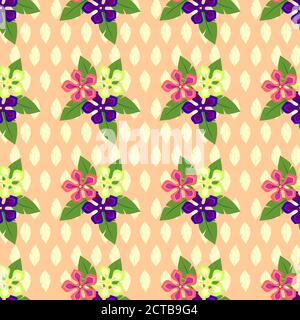 Motif sans couture fleurs tropicales fond plein de couleurs Illustration de Vecteur