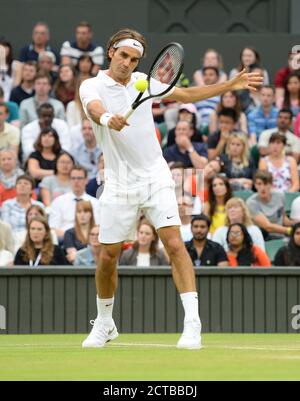 ROGER FEDERER. CHAMPIONNATS DE TENNIS DE WIMBLEDON 2014. Image de crédit : © Mark pain / Alamy Banque D'Images