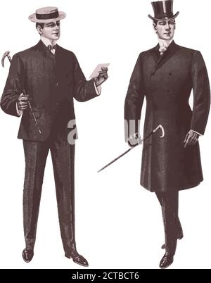 Vecteur de la mode rétro pour homme. 1900 Illustration de Vecteur