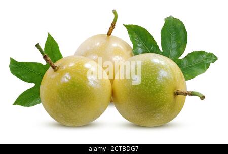 Les fruits de la passion isolé sur fond blanc Banque D'Images