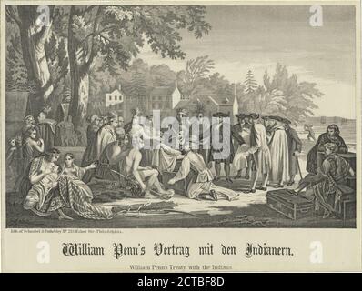 William Penn Vertrag mit den Indianern., photo, tirages, 1777 - 1890, Schnabel & Finkeldey Banque D'Images