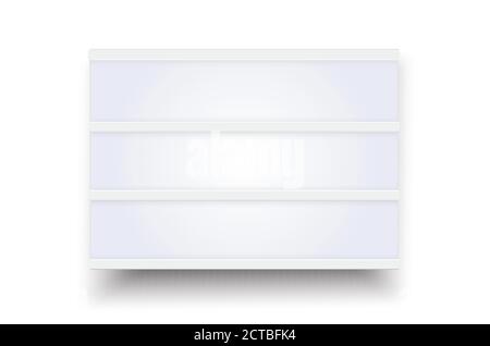 Cadre lumineux Illustration vectorielle réaliste isolée sur fond blanc.cadre lumineux publicitaire pour fond.cadre lumineux blanc avec design personnalisable. Illustration de Vecteur