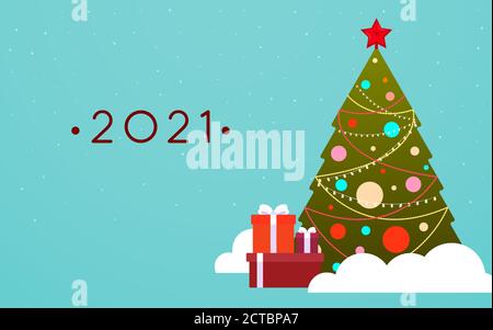 Modèle d'affiche pour le nouvel an et le joyeux Noël avec espace de copie Illustration de Vecteur