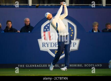 Justin Rose Justin Rose Justin Rose & Henrik Stenson v Bubba Watson & Matt Kuchar Mornng Fourballs The Ryder Cup 2014 Gleneagles, Perthshire, Écosse photo Banque D'Images