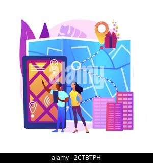 Illustration vectorielle de concept abstrait de quête urbaine interactive. Illustration de Vecteur