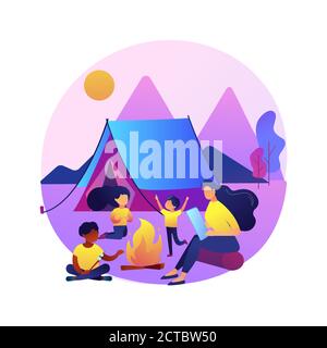 Camp d'été pour enfants résumé concept illustration vectorielle. Illustration de Vecteur